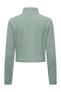 Sudadera corta con cuello con cremallera