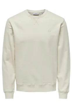 Sudadera de cuello redondo y print pequeño delantero regular fit