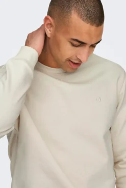 Sudadera de cuello redondo y print pequeño delantero regular fit