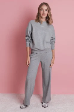Sudadera felpa gris logo