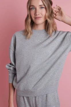 Sudadera felpa gris logo