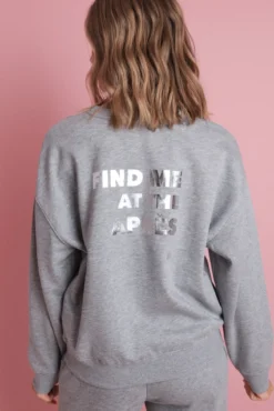 Sudadera felpa gris logo