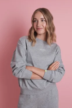 Sudadera felpa gris logo