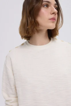 Sudadera lisa botones