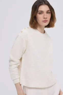 Sudadera lisa botones