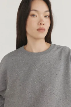 Sudadera lisa strass