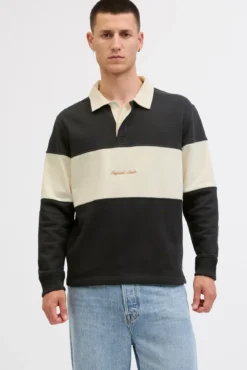 Sudadera tipo polo franja