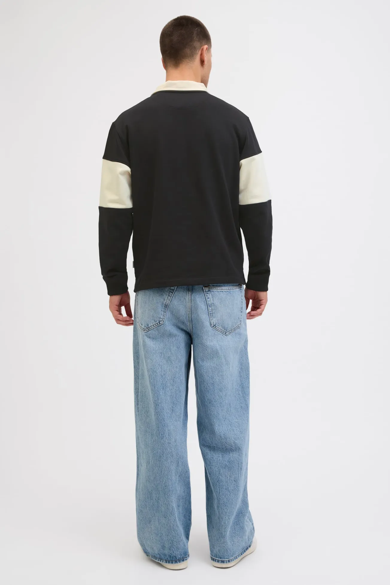 Sudadera tipo polo franja