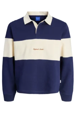 Sudadera tipo polo franja