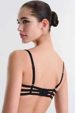 Sujetador balconette con aro tul negro