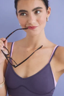 Sujetador crop seamless morado