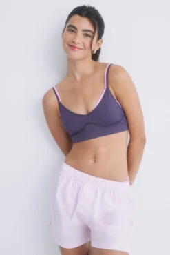 Sujetador crop seamless morado