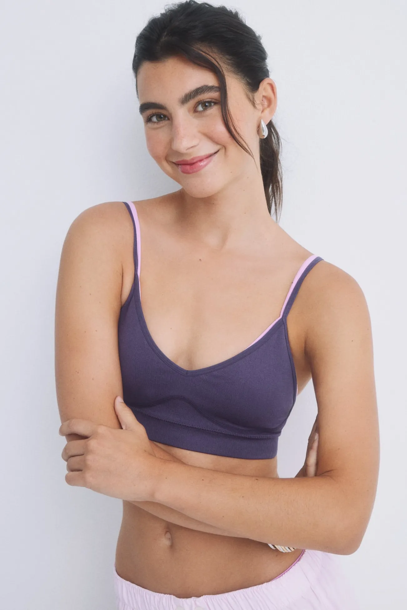 Sujetador crop seamless morado