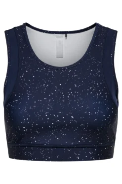 Sujetador deportivo con efecto metálico, color azul marino