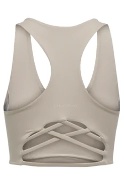 Sujetador deportivo de tirantes beige