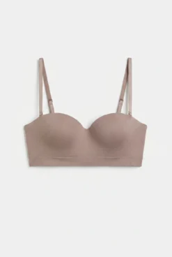 Sujetador strapless sin costuras marrón