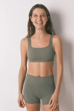 Sujetador top seamless tricot verde