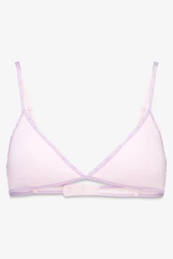 Sujetador triangular algodón copas extraíbles rosa