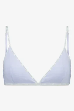 Sujetador triangular algodón copas extraíbles azul