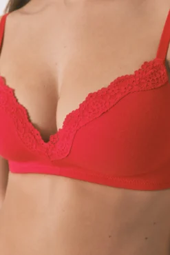 Sujetador triangular CHARMING encaje rojo