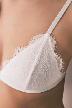 Sujetador triangular encaje blanco