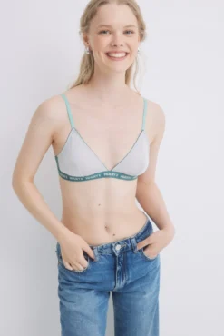 Sujetador triangular mesh brillo y verde