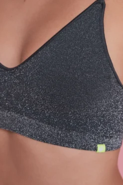 Sujetador triangular negro Seamless lurex