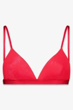 Sujetador triangular rojo microfibra brillo