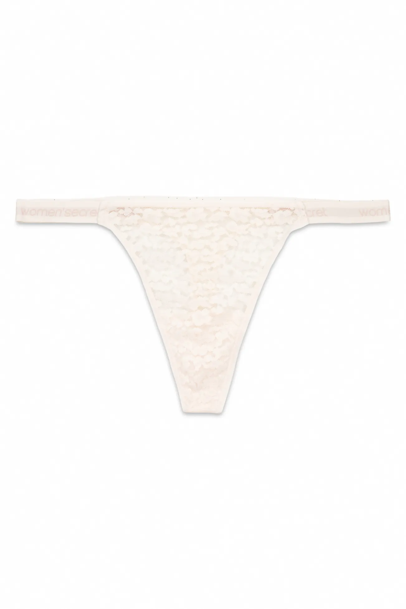 Tanga encaje animal print marfil