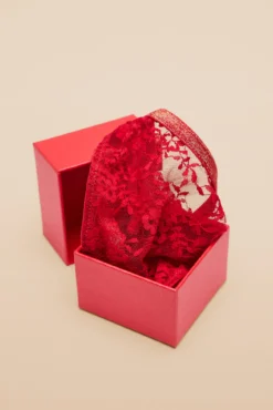 Tanga encaje rojo