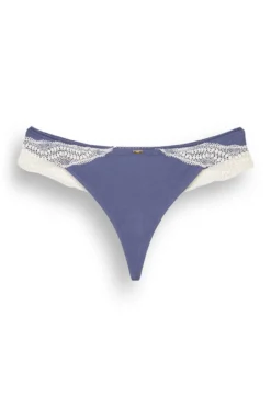 Tanga tira algodón azul