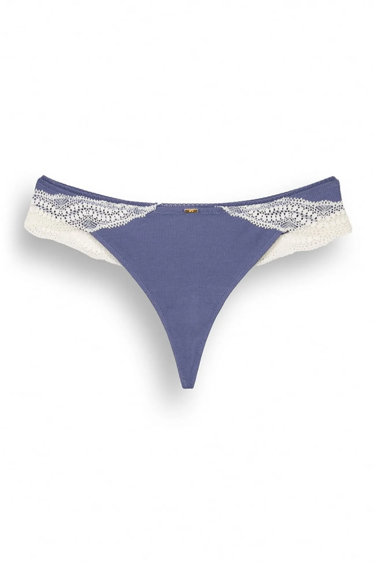Tanga tira algodón azul