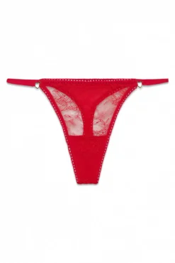 Tanga tira encaje rojo
