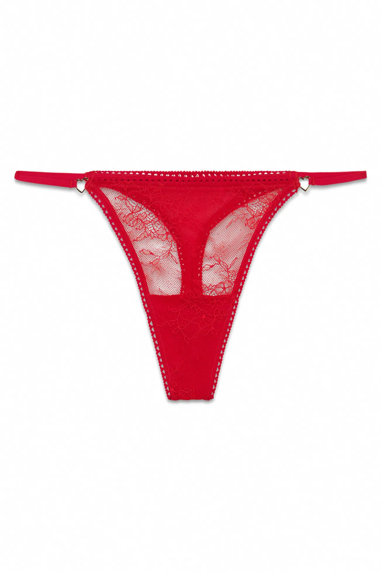 Tanga tira encaje rojo