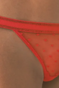Tanga tira plumeti rojo