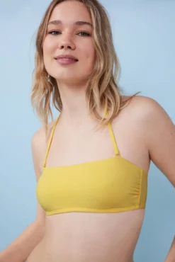Top bikini bandeau amarillo