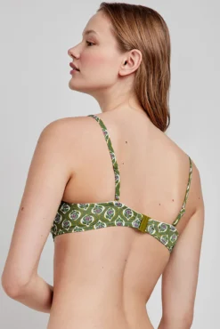 Top bikini bandeau estampado