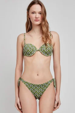 Top bikini bandeau estampado