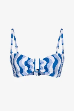 Top bikini bandeau print ondas