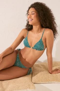 Top bikini cortina print reversible