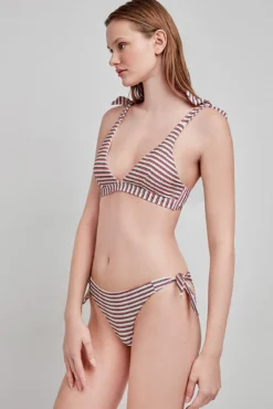 Top bikini estampado rayas multicolor
