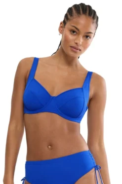 Top bikini fruncido con relleno y aro