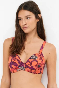 Top bikini print floral tropical