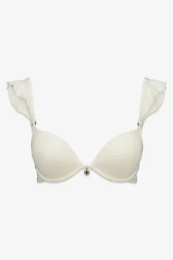 Top bikini push up volante blanco