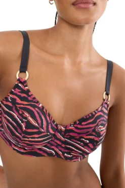 Top bikini reductor aro animal print