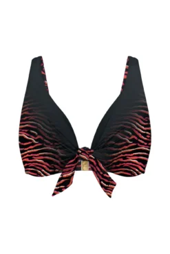 Top bikini reductor aro nudo central animal print