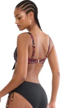 Top bikini reductor aro nudo central animal print