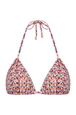 Top bikini triangular cortina estampado