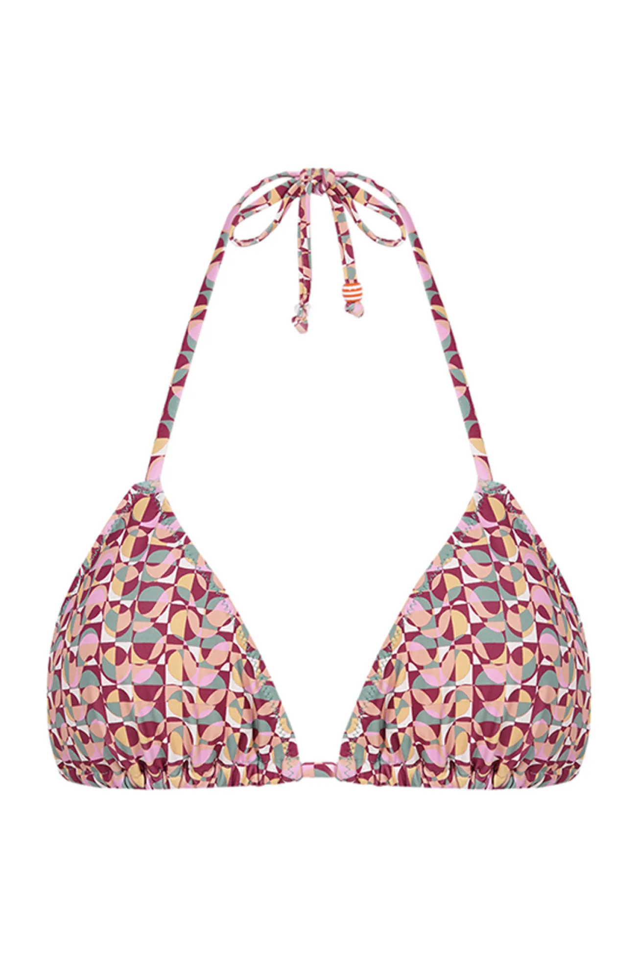 Top bikini triangular cortina estampado