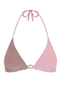Top bikini triangular rosa brillante